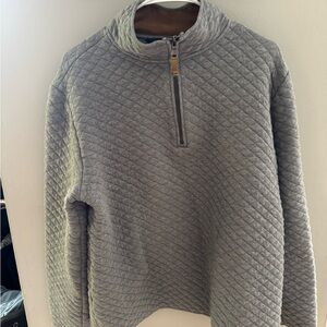 Banana Republic Gray Quilted Zip-Up Sweater